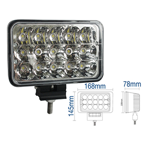 Rectangular LEDs Headlight H4 6", 12/24V 6000K