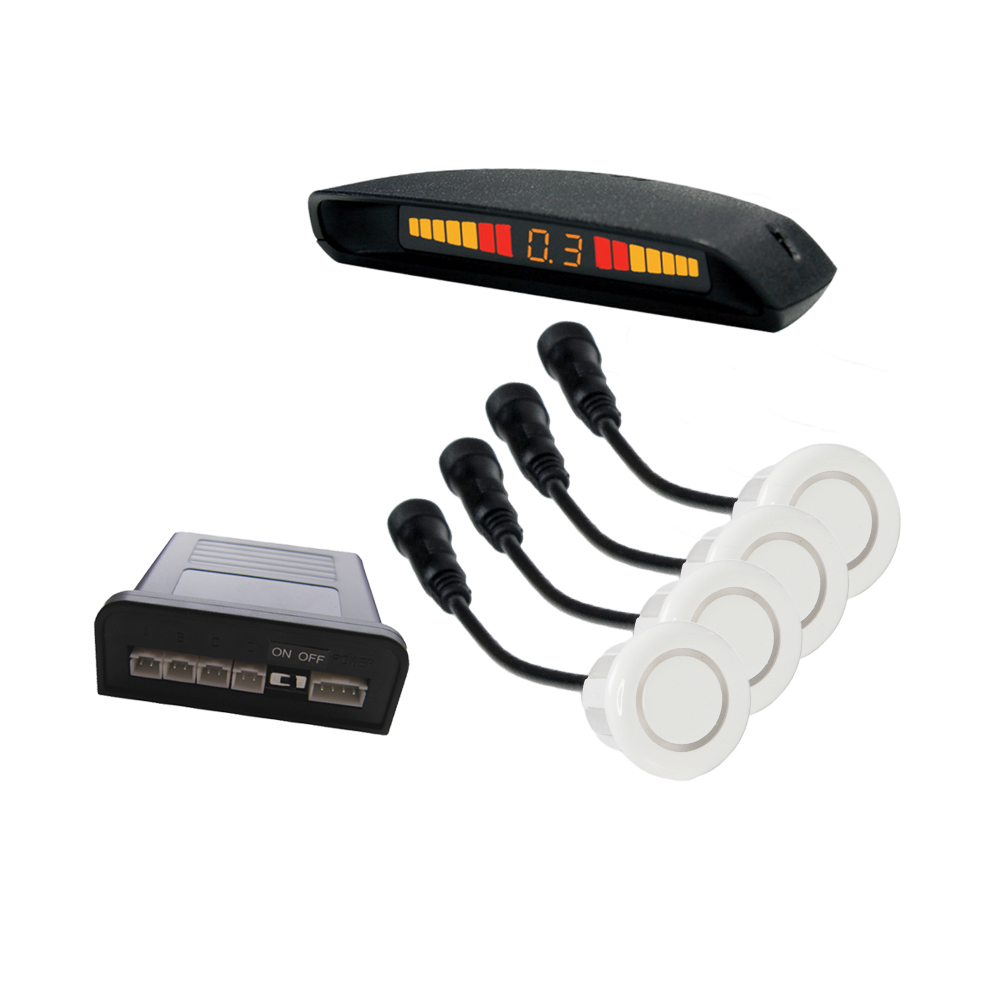 White Rear Parking Sensors with Display